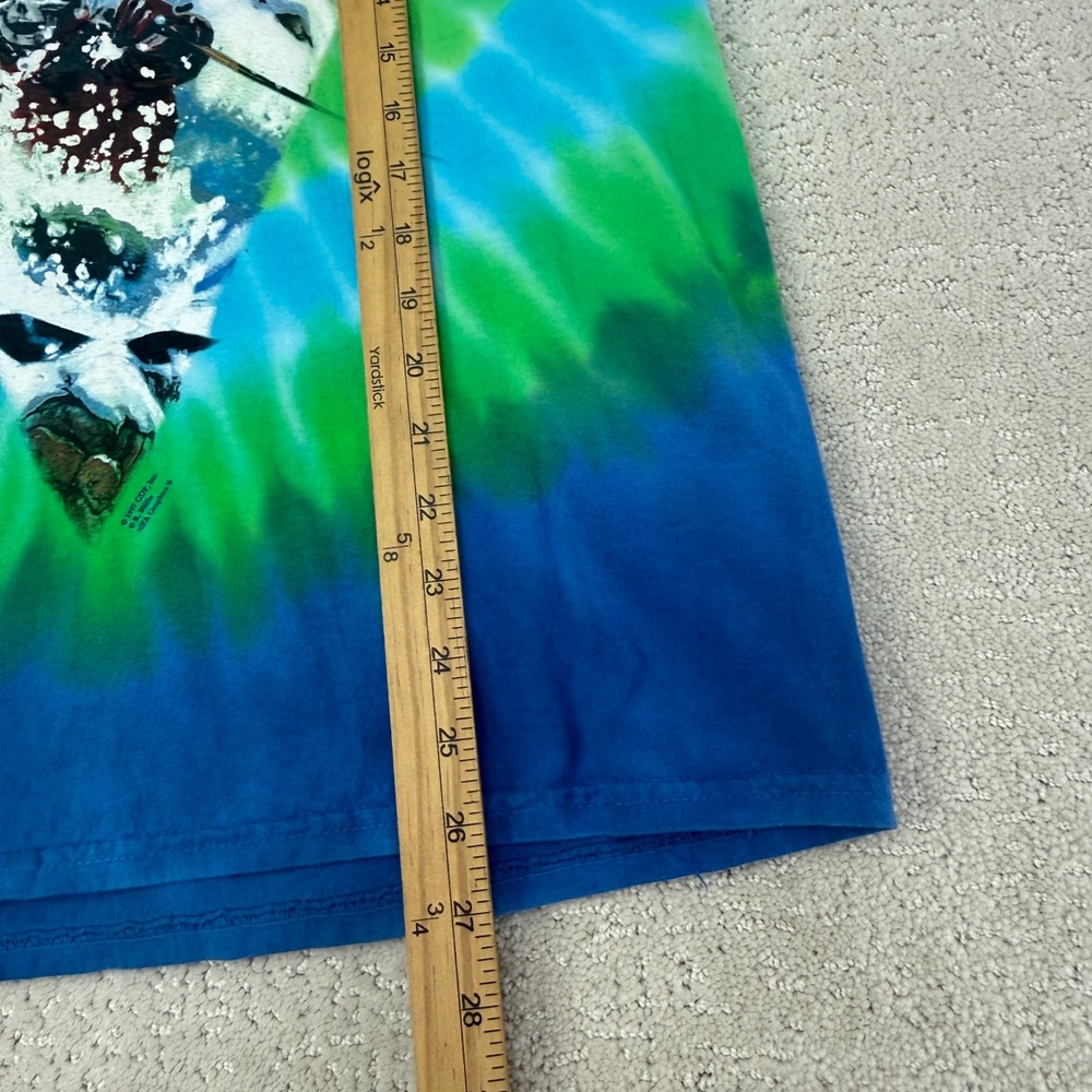 Vintage 1997 Grateful Dead T-Shirt Mens M Blue Green Tie-Dye Heli Skiing Sundog - Picture 10 of 11